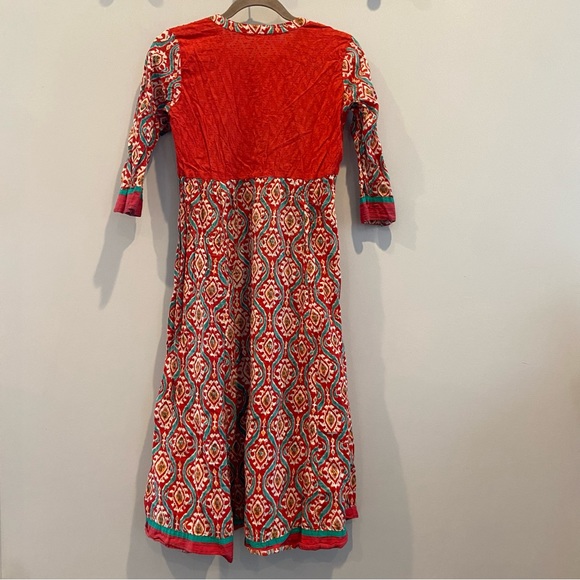 ANTHROPOLOGIE | ANAHI Damask Print Midi Dress 3/4 Sleeves Small - Picture 2 of 6